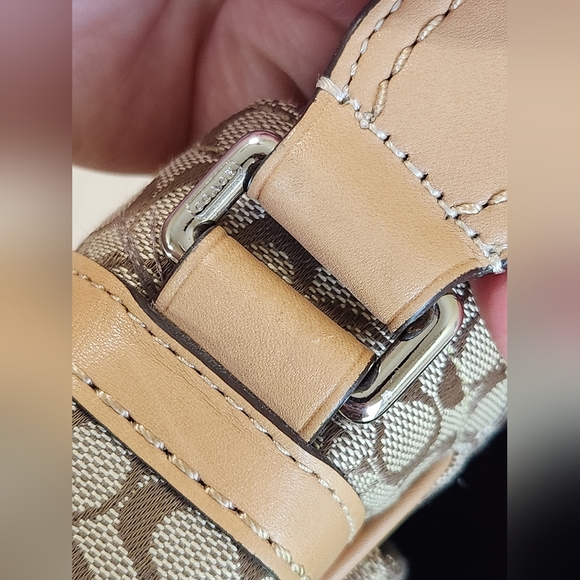 Coach Signature Print Lap Top Messenger Bag, Tan - Picture 14 of 16